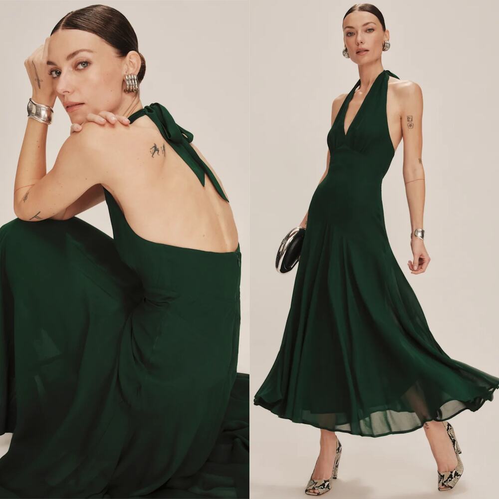 knee length dresses for ladies Reformation Bryony White Black Bow Trim Sleeveless Maxi Dress  The Closet  New York